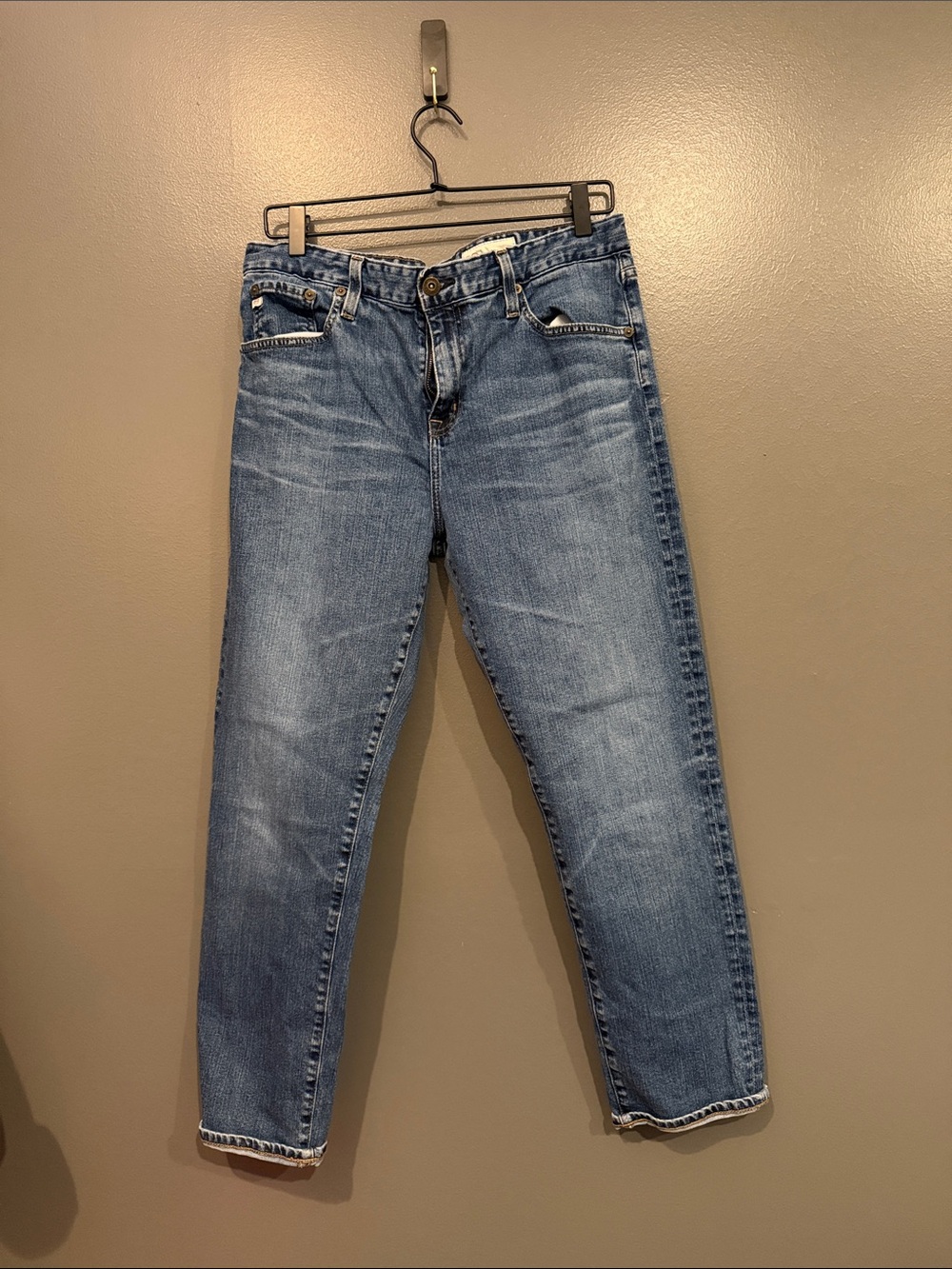 Ag Adriano Goldschmied Slim Straight Jeans in Medium Blue